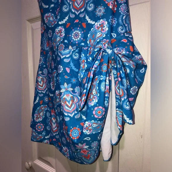 Eomenie One Piece Swimdress Swimsuit Tummy Control Skirt Bathing Suit - Picture 4 of 9